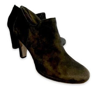 Paul Green Elle Suede Ankle Booties, Black, Size 6